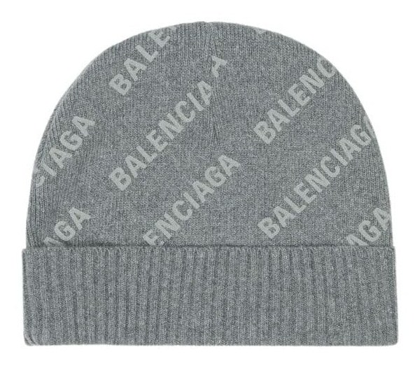 Balenciaga Cashmere Puff Reflective Beanie Grey